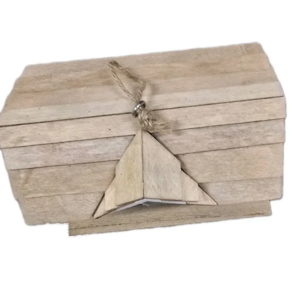 Small Blue and White Wooden Birdhouse Decorative Hanging Cottage